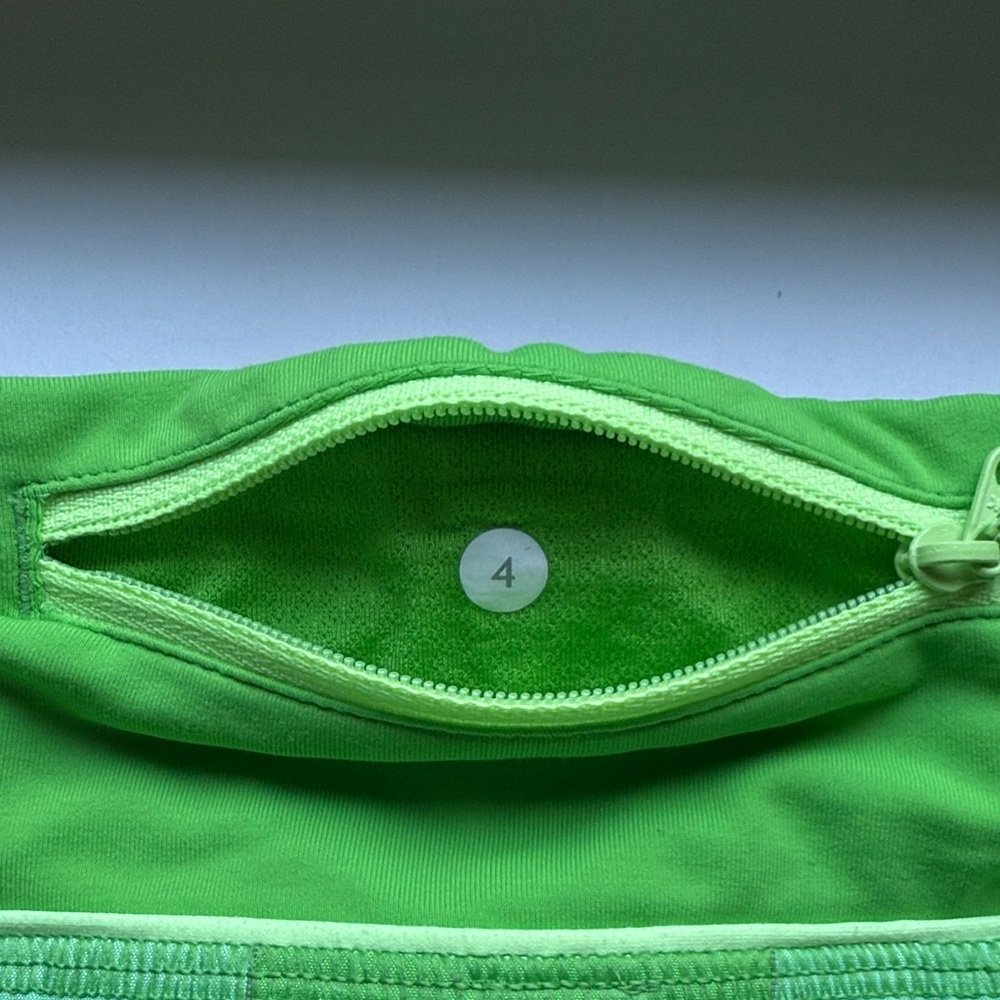 lululemon athletica Green and White Checkered Athletic Shorts - Picture 3 of 3